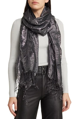 Tasha Wavy Tassel Scarf in Hematite at Nordstrom