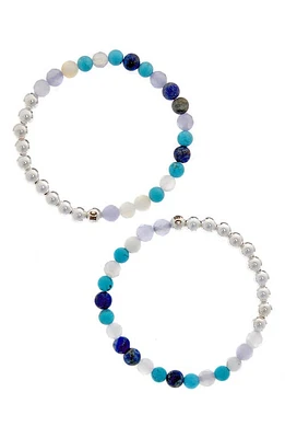 The Healer's Collection N16 Protection & Inner Strength Set of 2 Healer's Bracelets in Silver at Nordstrom