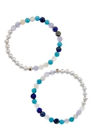 The Healer's Collection N16 Protection & Inner Strength Set of 2 Healer's Bracelets in Silver at Nordstrom