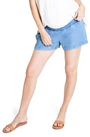 Ingrid & Isabel Elastic Waist Maternity Shorts Chambray at Nordstrom,