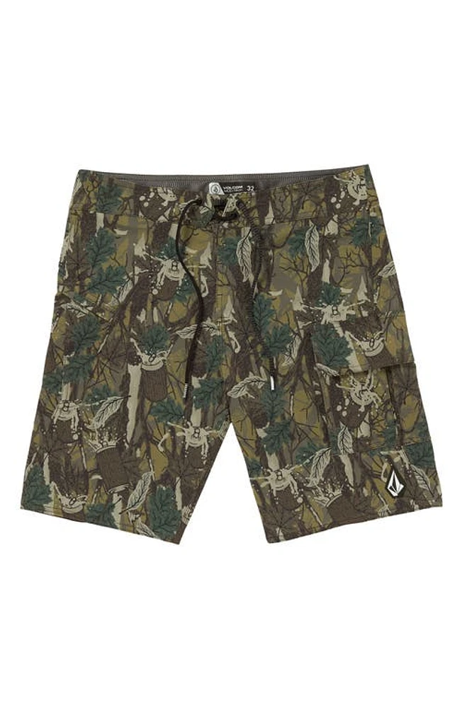 Volcom Stone of July Mod 20 Leaf Print Board Shorts Camouflage at Nordstrom,