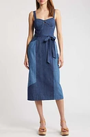 Du Paradis Canggu Denim Midi Dress Patchwork at Nordstrom,