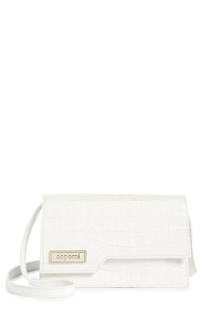 Coperni Mini Folder Croc Embossed Crossbody Bag in White at Nordstrom