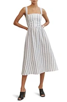 Reformation Tagliatelle Linen Dress Harbor Stripe at Nordstrom,