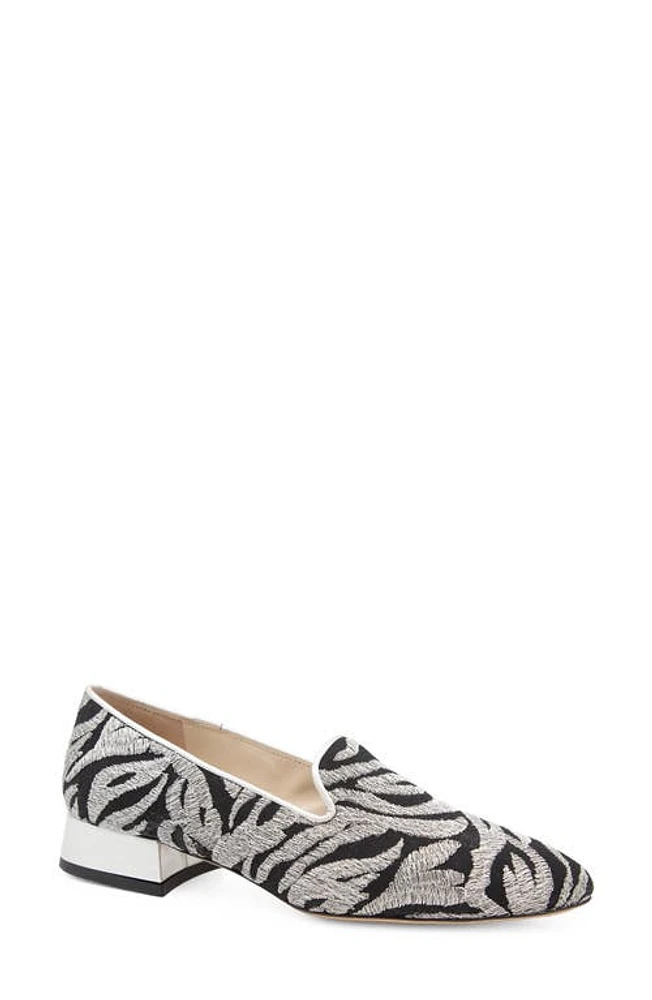 Amalfi by Rangoni Alessandra Embroidered Pump Black Silver Yemina at Nordstrom,