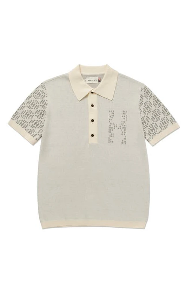 HONOR THE GIFT Jacquard Knit Pattern Polo Sweater Bone at Nordstrom,