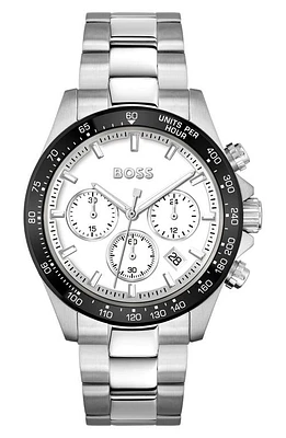 BOSS Hero Chronograph Bracelet Watch, 43mm in White at Nordstrom