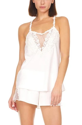 Flora Nikrooz Showstopper Satin Short Pajamas Ivory at Nordstrom,