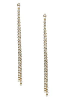 Ettika Crystal Linear Drop Ear Jackets in Gold at Nordstrom