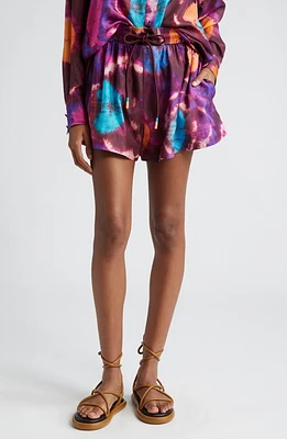 Zimmermann Acadian Tie Dye Silk Shorts Multi at Nordstrom,