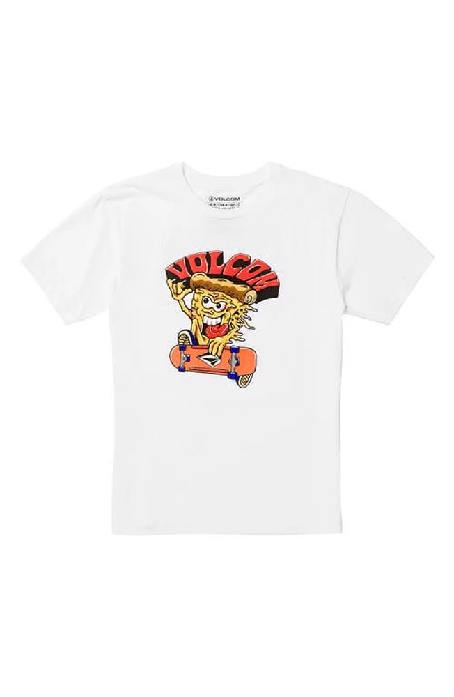 Volcom Kids' Pizzapower Cotton Graphic T-Shirt White at