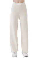 English Factory Wide Leg Knit Pants in Ivory at Nordstrom, Size Small