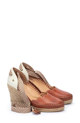 PIKOLINOS Cadiz Ankle Tie Espadrille Wedge Pump Brick at Nordstrom,