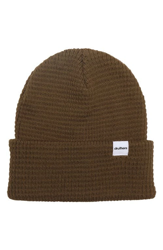 Druthers Organic Cotton Waffle Knit Beanie in Olive at Nordstrom