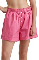 Papinelle Boyfriend Cotton Boxer Shorts Sangria Pink at Nordstrom,