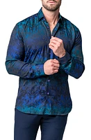 Maceoo Fibonacci Decker Blue Contemporary Fit Button-Up Shirt at Nordstrom,