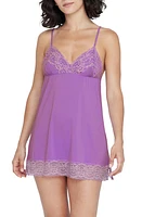 Skarlett Blue Obsessed Lace Trim Jersey Babydoll Chemise & Thong at Nordstrom,