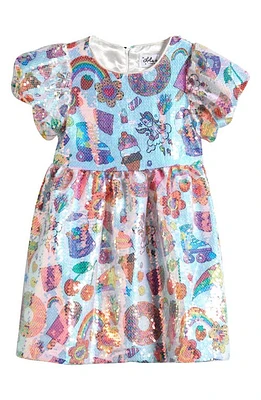 Lola & the Boys Kids' Summertime Fun Sequin Dress White Iridescent at Nordstrom,