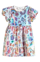 Lola & the Boys Kids' Summertime Fun Sequin Dress White Iridescent at Nordstrom,