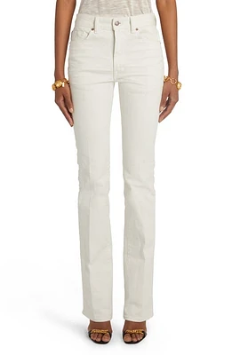 TOM FORD Stretch Denim Flare Leg Jeans Soft White at Nordstrom,