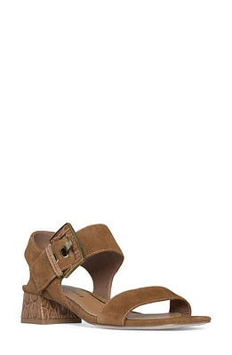 Donald Pliner Croc Embossed Heel Sandal Saddle at Nordstrom,