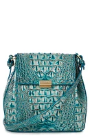 Brahmin Margo Croc Embossed Leather Crossbody Bag in Mineral Blue at Nordstrom