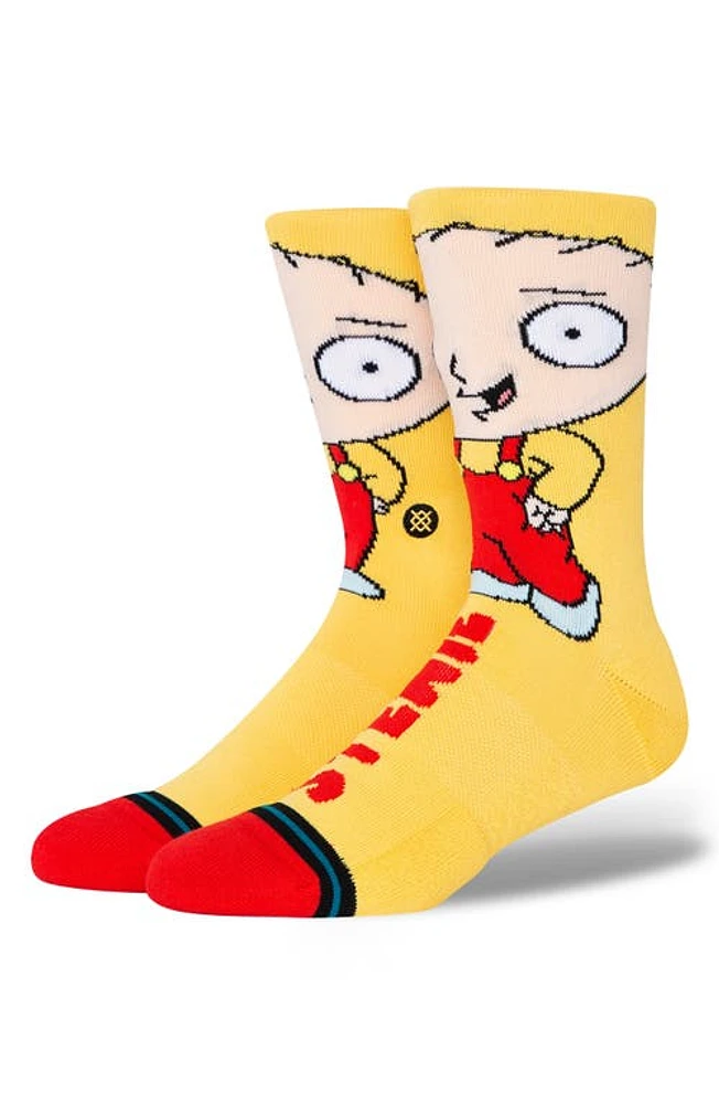 Stance Stewie Cotton Blend Crew Socks in Yellow at Nordstrom, Size Large