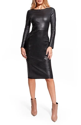 AS by DF Mrs Smith Leather Long Sleeve Dress in Black at Nordstrom, Size X-Small