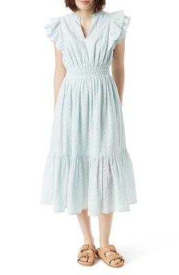 Sam Edelman Kenna Eyelet Ruffle Midi Dress Pastel Blue at Nordstrom,