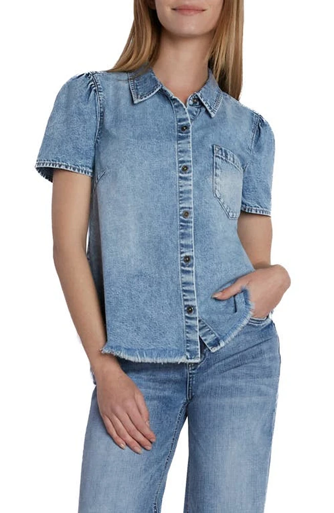 Wash Lab Denim Puff Sleeve Shirt at Nordstrom,