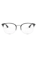 Ray-Ban Unisex Clubmaster 51mm Optical Glasses in Silver at Nordstrom