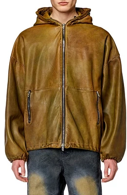 DIESEL Vatel Hooded Suede Jacket Brown at Nordstrom, Us