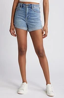 HIDDEN JEANS Cuffed High Waist Denim Shorts Medium Wash at