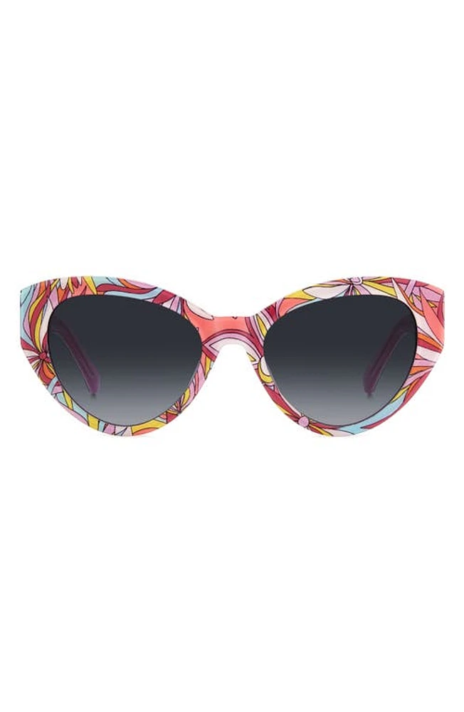 Kate Spade New York paisleigh 55mm gradient cat eye sunglasses in Pattern Pink/Grey Shaded at Nordstrom