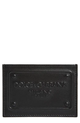 Dolce & Gabbana Logo Embossed Leather Card Case in Black at Nordstrom