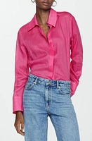 MANGO Ramie Button-Up Shirt at Nordstrom,