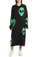 Dressed Lala Literally Limitless Long Sleeve Oversize Sweater Dress Alien Lover at Nordstrom,