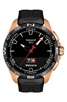 Tissot T-Touch Connect Solar Smart Silicone Strap Watch, 47.5mm in Rose Gold at Nordstrom