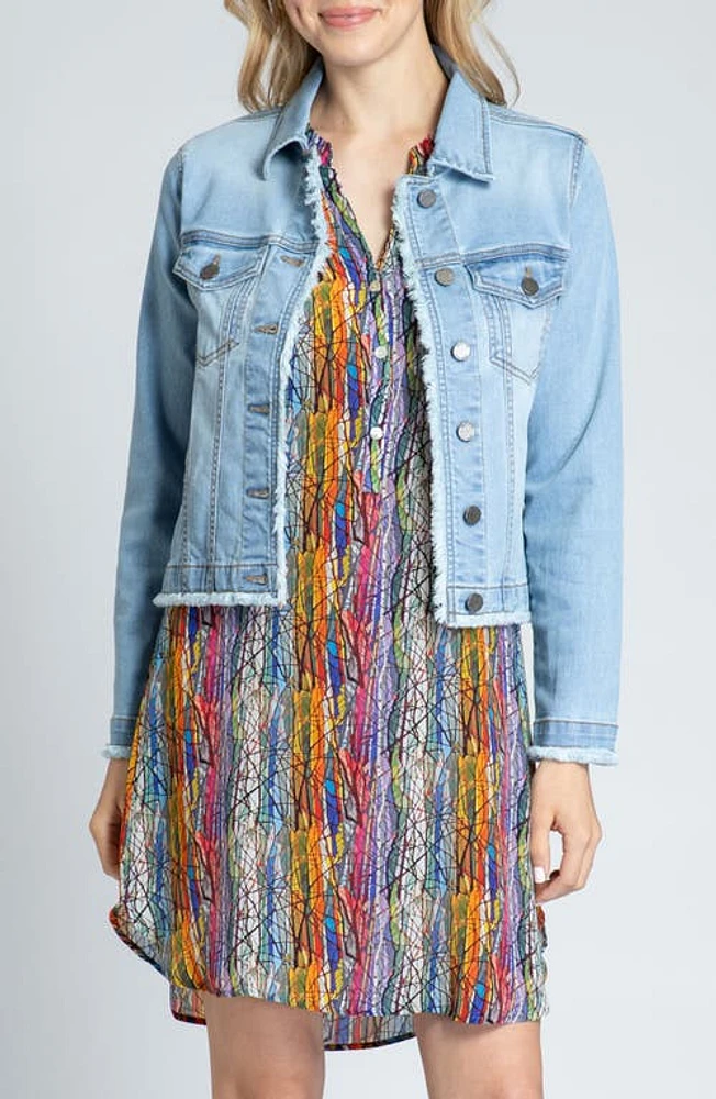 APNY Frayed Denim Jacket Light Indigo at Nordstrom,