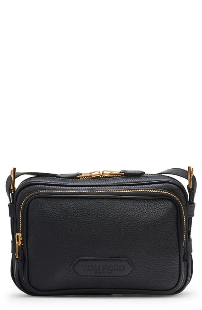 TOM FORD Large Grained Leather Messenger Bag in Black at Nordstrom