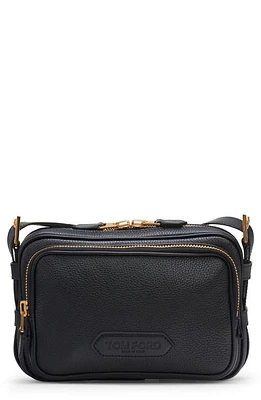 TOM FORD Large Grained Leather Messenger Bag in Black at Nordstrom