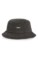 Obey Cotton Twill Bucket Hat in Pigment Black at Nordstrom