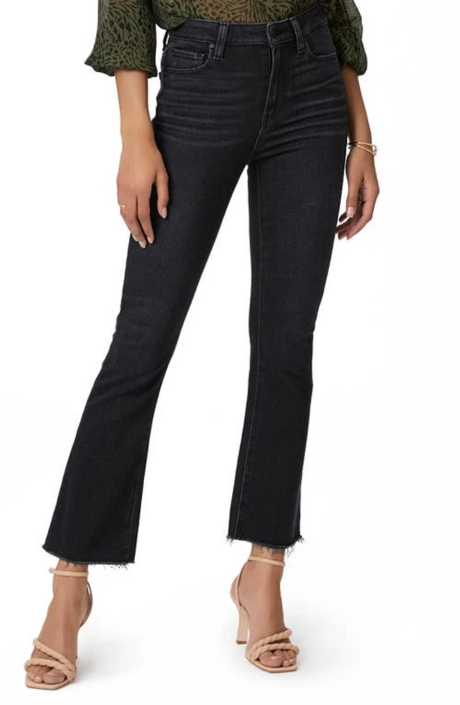 PAIGE Claudine Raw Hem Flare Jeans in Black Lotus at Nordstrom, Size 31