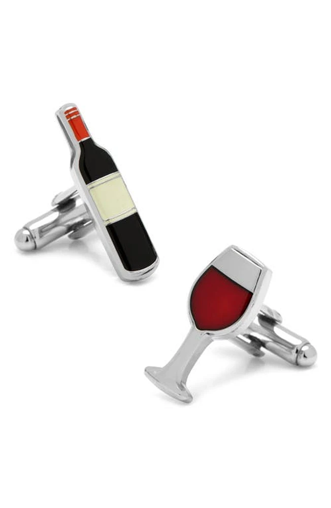 Cufflinks, Inc. Wine & Bottle Cuff Links in Silver at Nordstrom