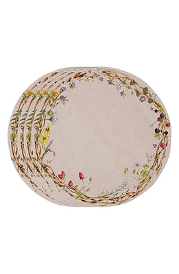 Juliska Meadow Walk Set of 4 Round Placemats in Beige Multi at Nordstrom