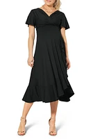 Tiffany Rose Waterfall Midi Maternity Dress in Black at Nordstrom