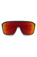 Smith Boomtown 135mm ChromaPop Polarized Shield Sunglasses in Matte Black /Red Mirror at Nordstrom