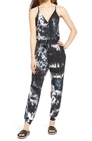 Fraiche by J Tie Dye Cami Jumpsuit Black at Nordstrom,