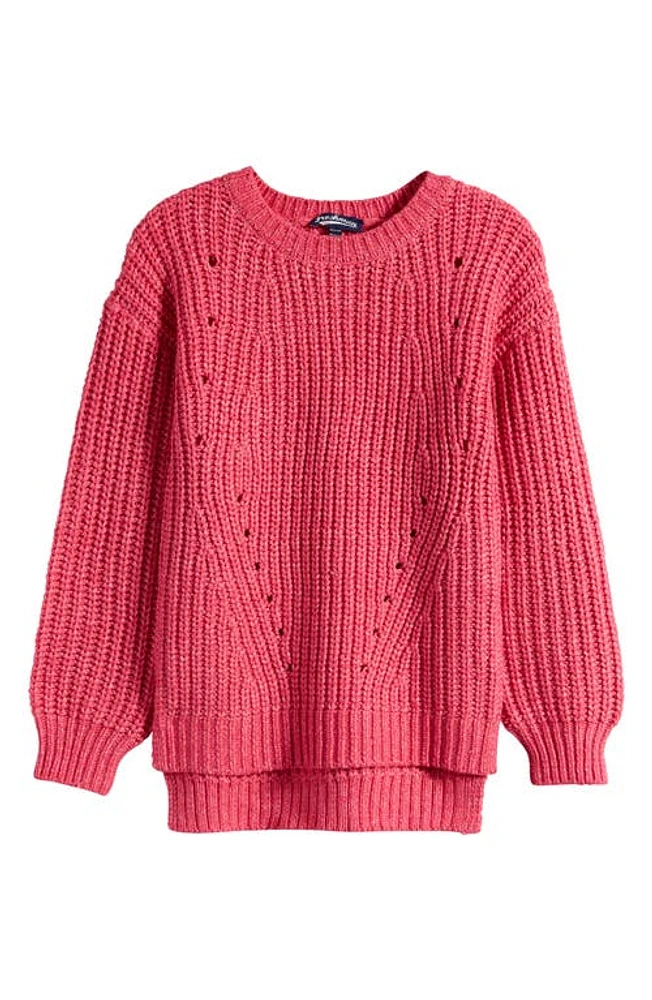 Freshman Kids' High-Low Rib Tunic Sweater in Powerful Pink at Nordstrom, Size Large