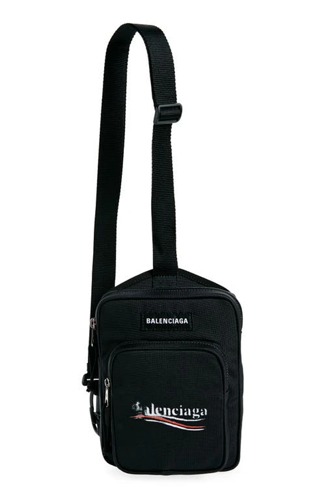 Balenciaga Explorer Political Stencil Logo Crossbody Messenger Bag in Black at Nordstrom